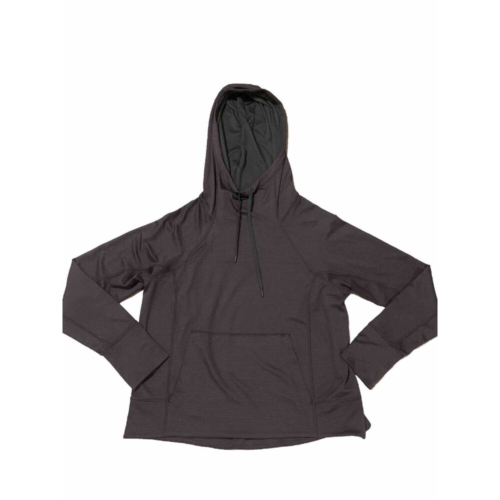 Athleta Heavenly Hail Pullover Hoodie Thumbholes Pocket Maroon / Black Large L